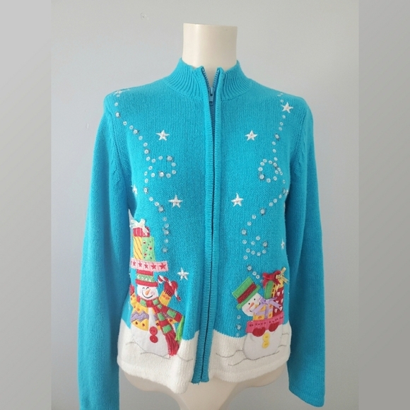 Heirloom Collectibles Sweaters - Vintage Heirloom Collectibles Snowman Cardigan